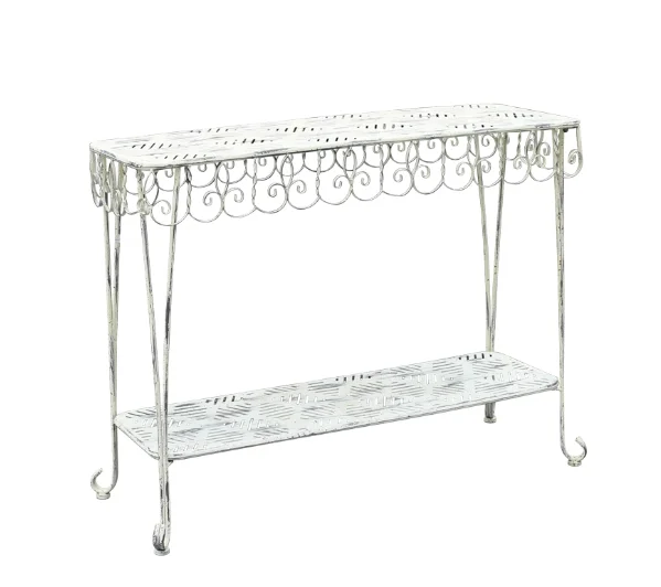 Make old wrought iron rectangular table outdoor balcony courtyard double shelf garden terrace groceries decorative flower stand