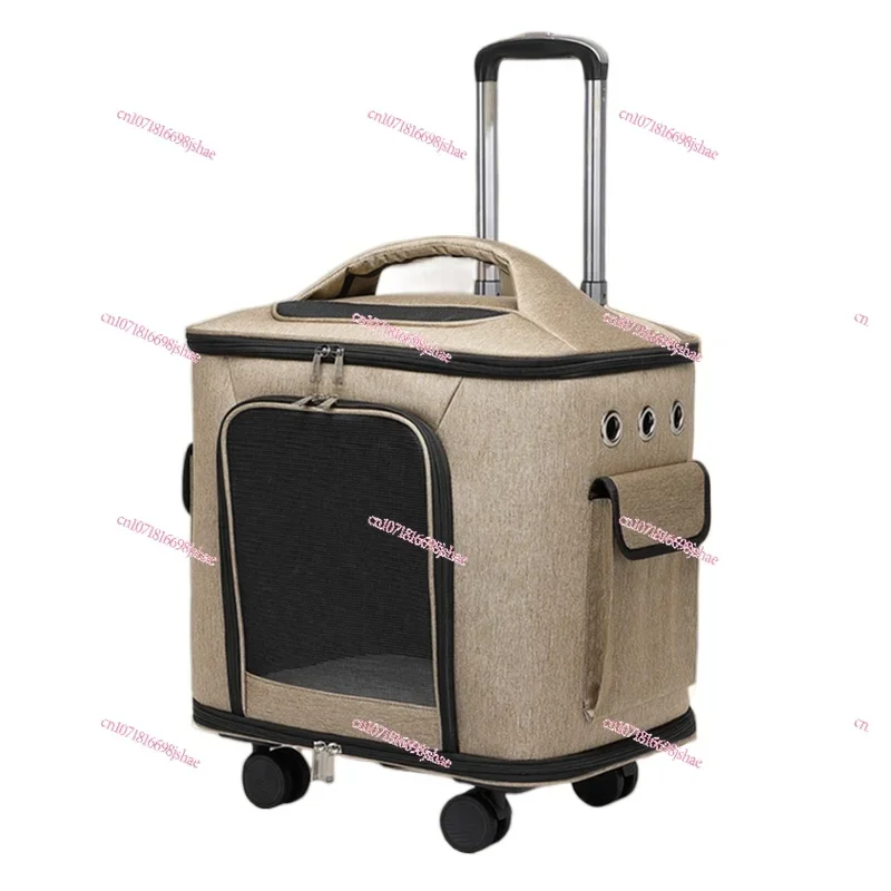 

Cat Bag Pet Trolley Case Going Out Portable Cat Suitcase Cart Dog Travel Large Capacity Travel Cat Case