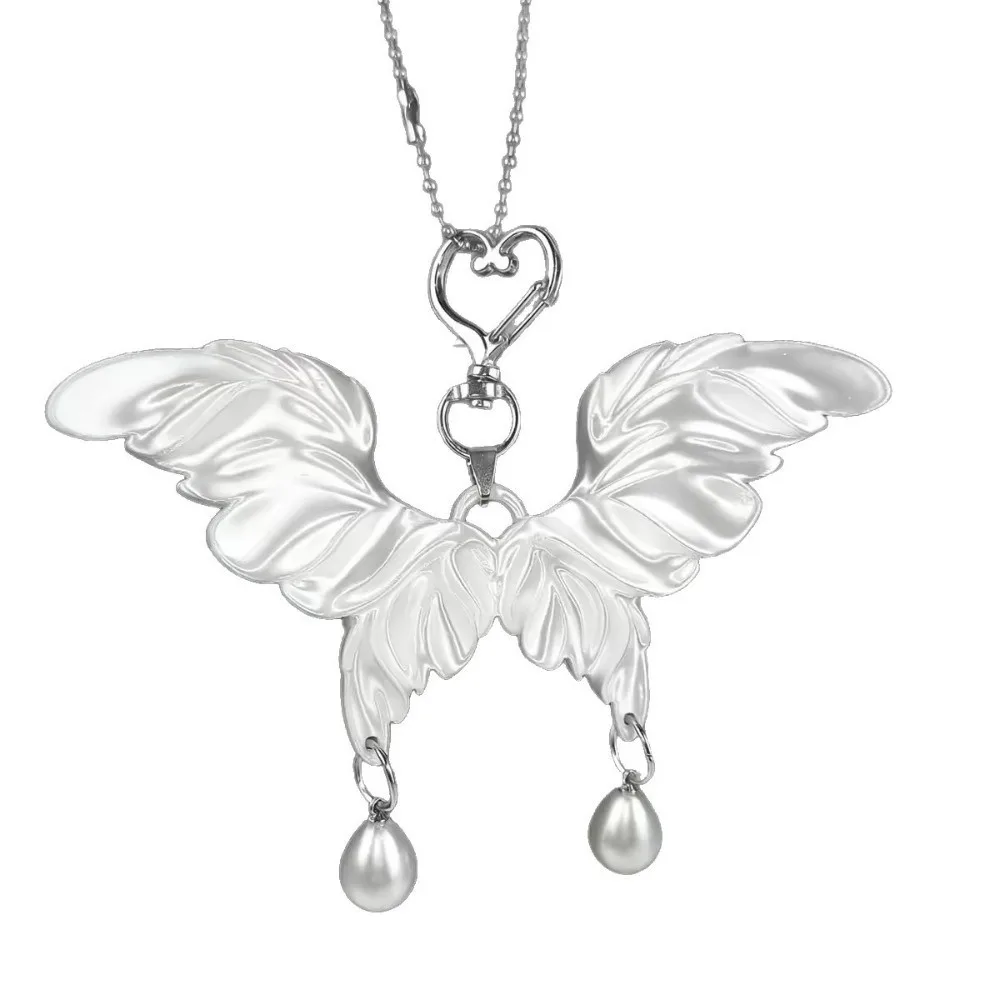 Resin Imitation Pearl Bag Charm Tassel Design Trendy Style Keychain Pendant Butterfly Shape Resin Imitation Pearl Keychain Women
