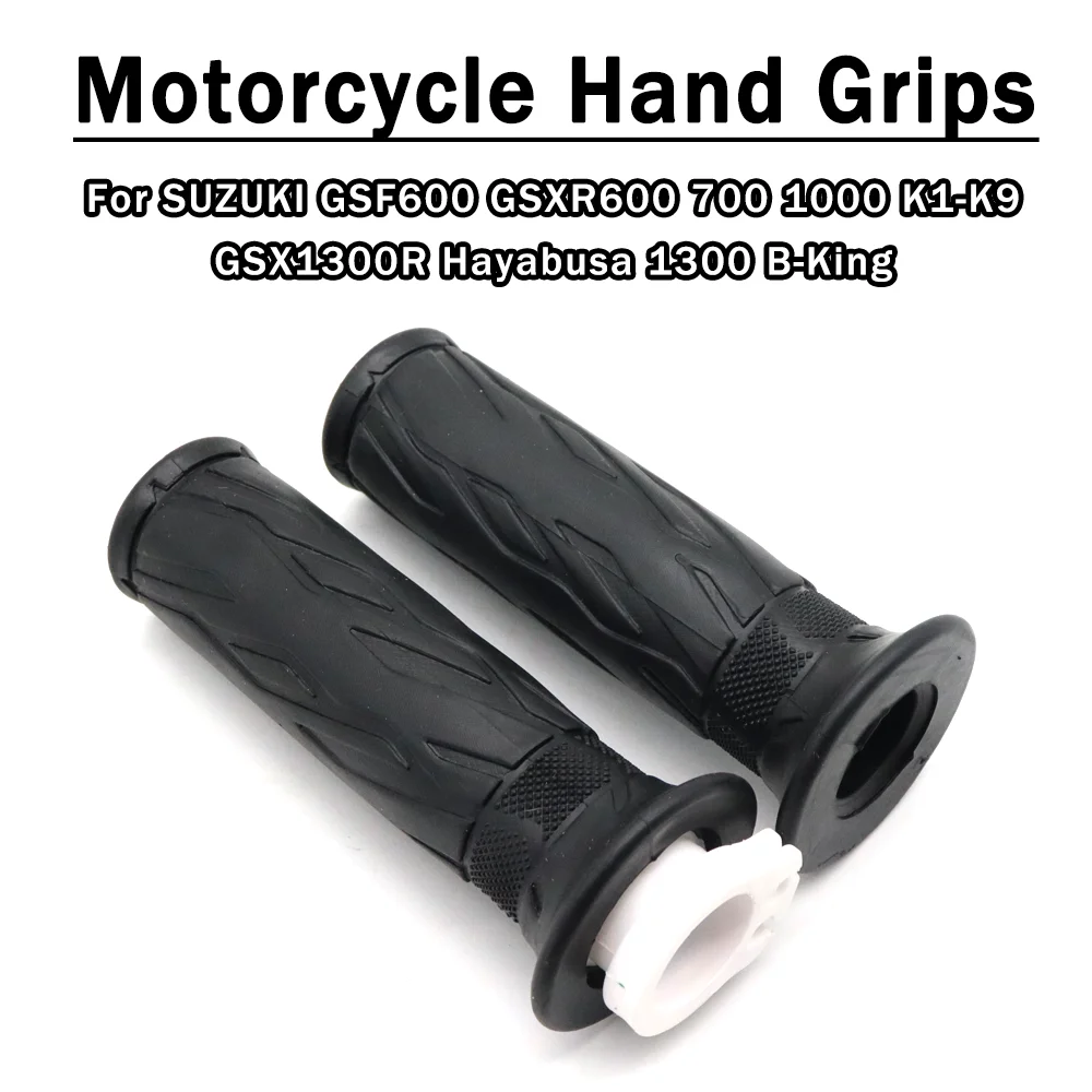 For SUZUKI GSF600 GSXR600 700 1000 K1-K9 GSX1300R Hayabusa 1300 Motorcycle Black Handlebar Hand Grips Bars Cover