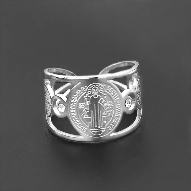Stainless Steel Rings Signet Protection Amulet Seal of The Seven Archangels Solomon Kabbalah Chunky Stars Fashion Ring