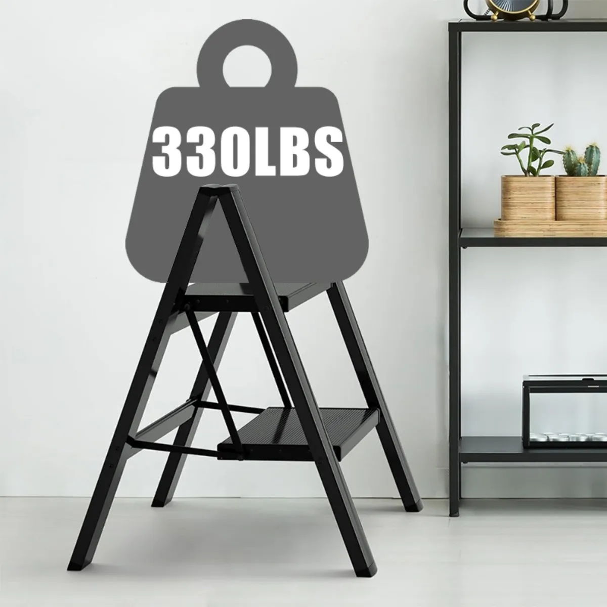 Ladder Folding Step Stool with Extra Wide Treads Portable Lightweight Home Ladder Kitchen Ladder Easy to Store Space Saving Capa