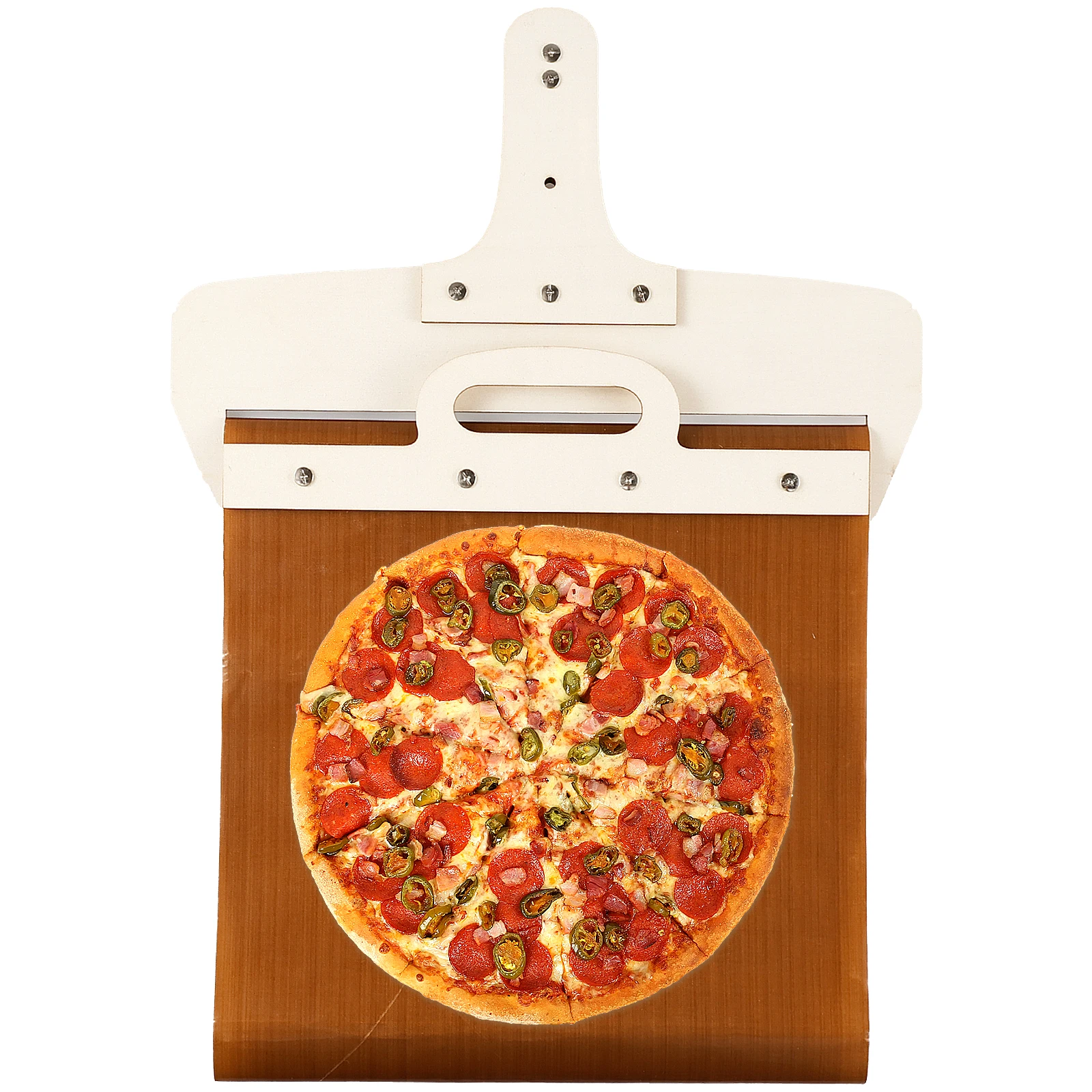 Sliding Pizza Peel Non-Stick Sliding Pizza Spatula with Detachable Wood Handle Effortless to Clean 50x30cm Sliding Pizza Paddle