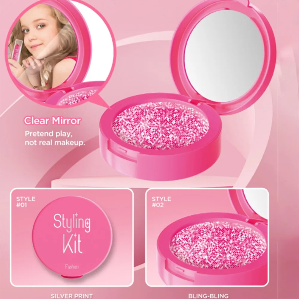 Set da gioco per salone di bellezza Kit per trucco per bambini Set di cosmetici per bambini di 3-5 anni Kit per trucco per ragazze Accessori per giochi di bellezza