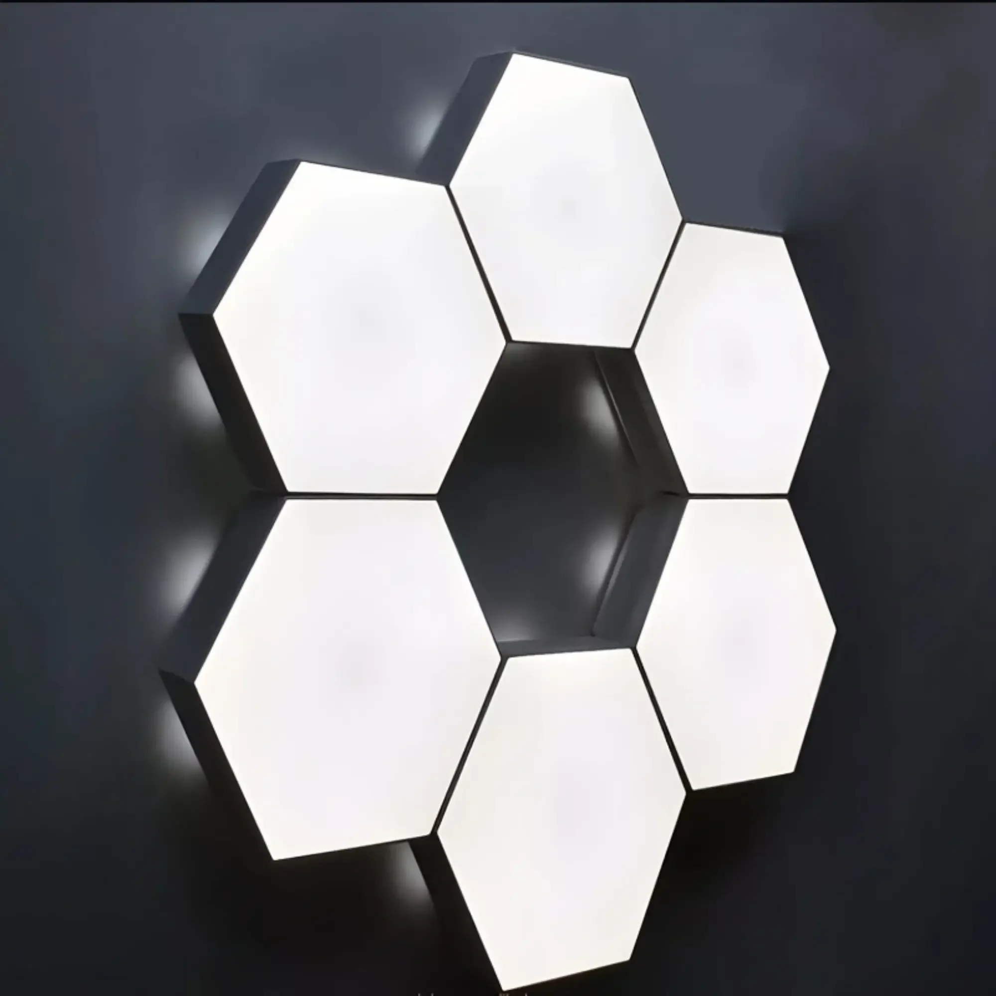 6packs Touch Control Hexagonal LED Wall Light, Neutral White Lamp With Touch Night Light, Easy To Use And Energy Efficient