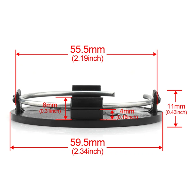 GTownworks 4pcs 59.5mm OD 55.5mm ID Car Wheel Center Hub Caps Covers Auto Replacement Parts Tire Rim Cover Protector Decorations