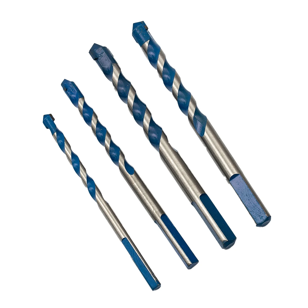 

4PCS Multipurpose Tile Drill Bit Set Carbide Tip For Wood Metal Masonry Drilling Big Slot Design, Conducive 1222Chip Removal