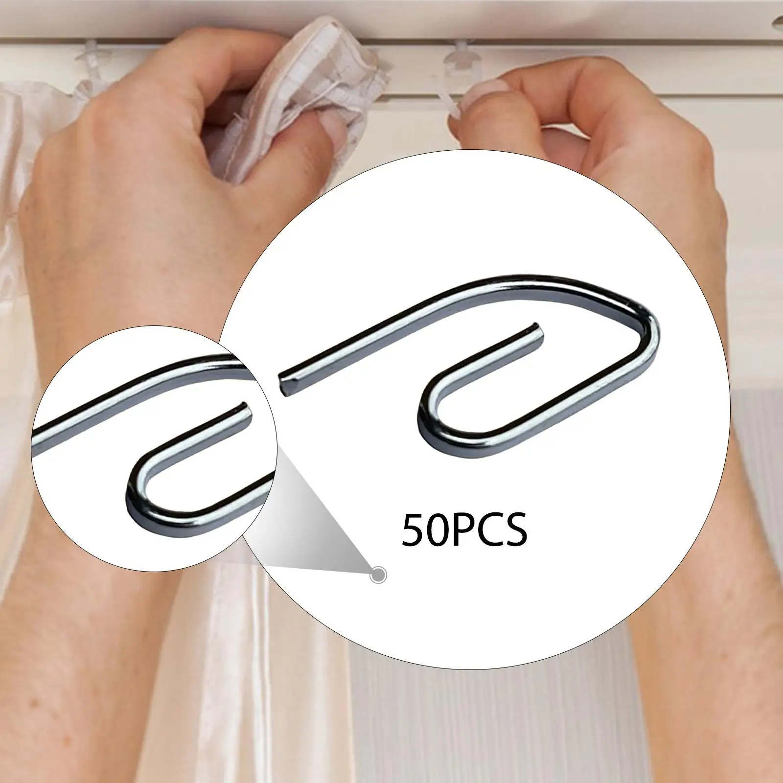 50 Pieces Curtain Hooks Practical Pin on Hooks for Drapes Offices Homemakers