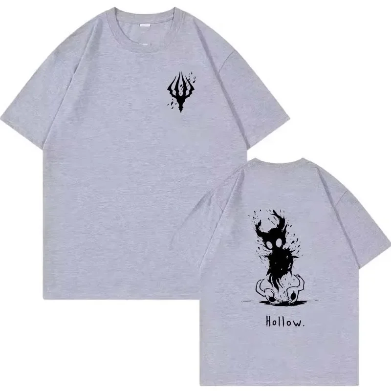 

Hollow Knigh Printed T-shirt Summer Men Casual Loose Retro Streetwear Y2K Round Neck Short Sleeve Tops Clothing T-shirt