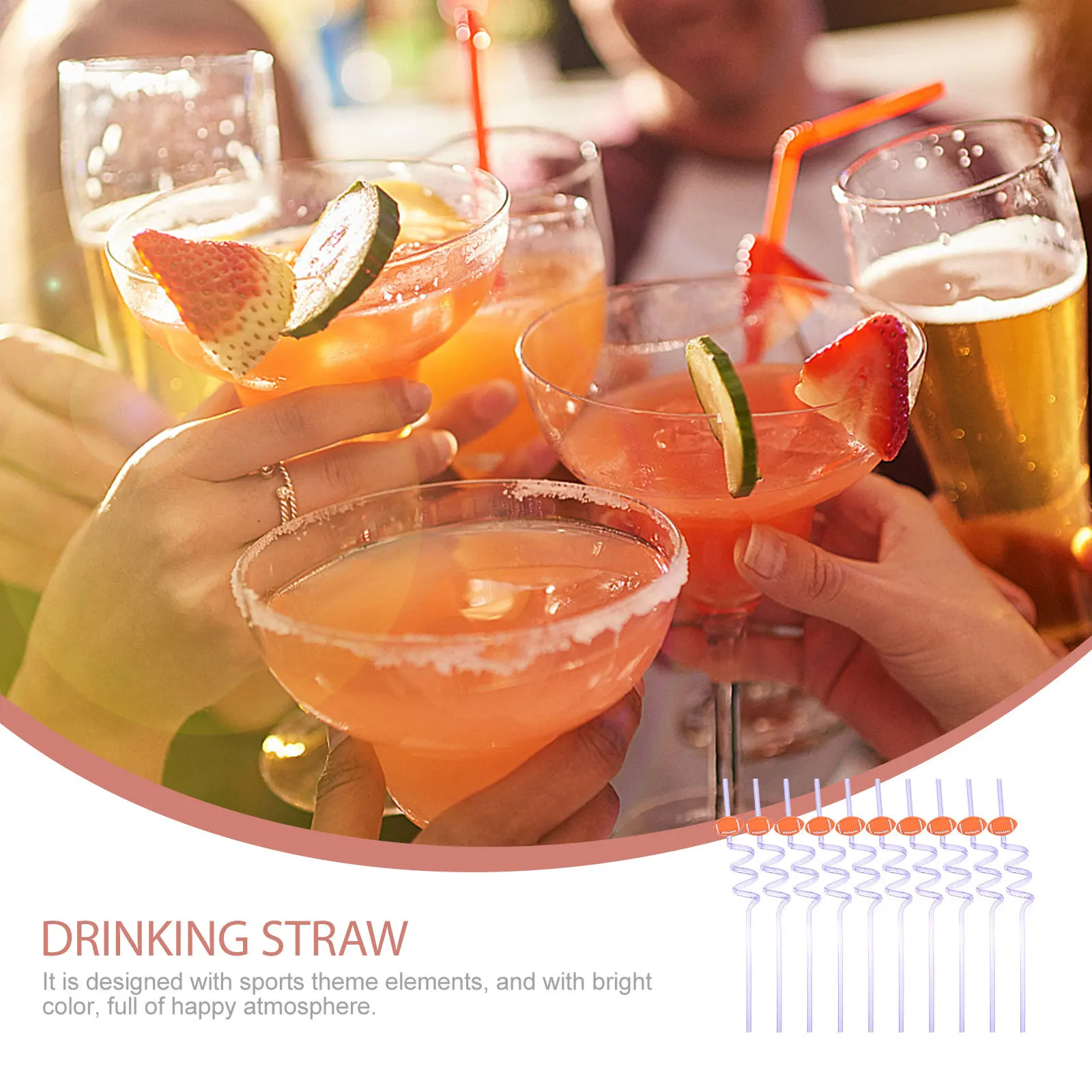 

30Pcs Sports Theme Drinking Straws Party Supplies Reusable Straws for Cocktails Juice Drinking Straw Plastic Straw