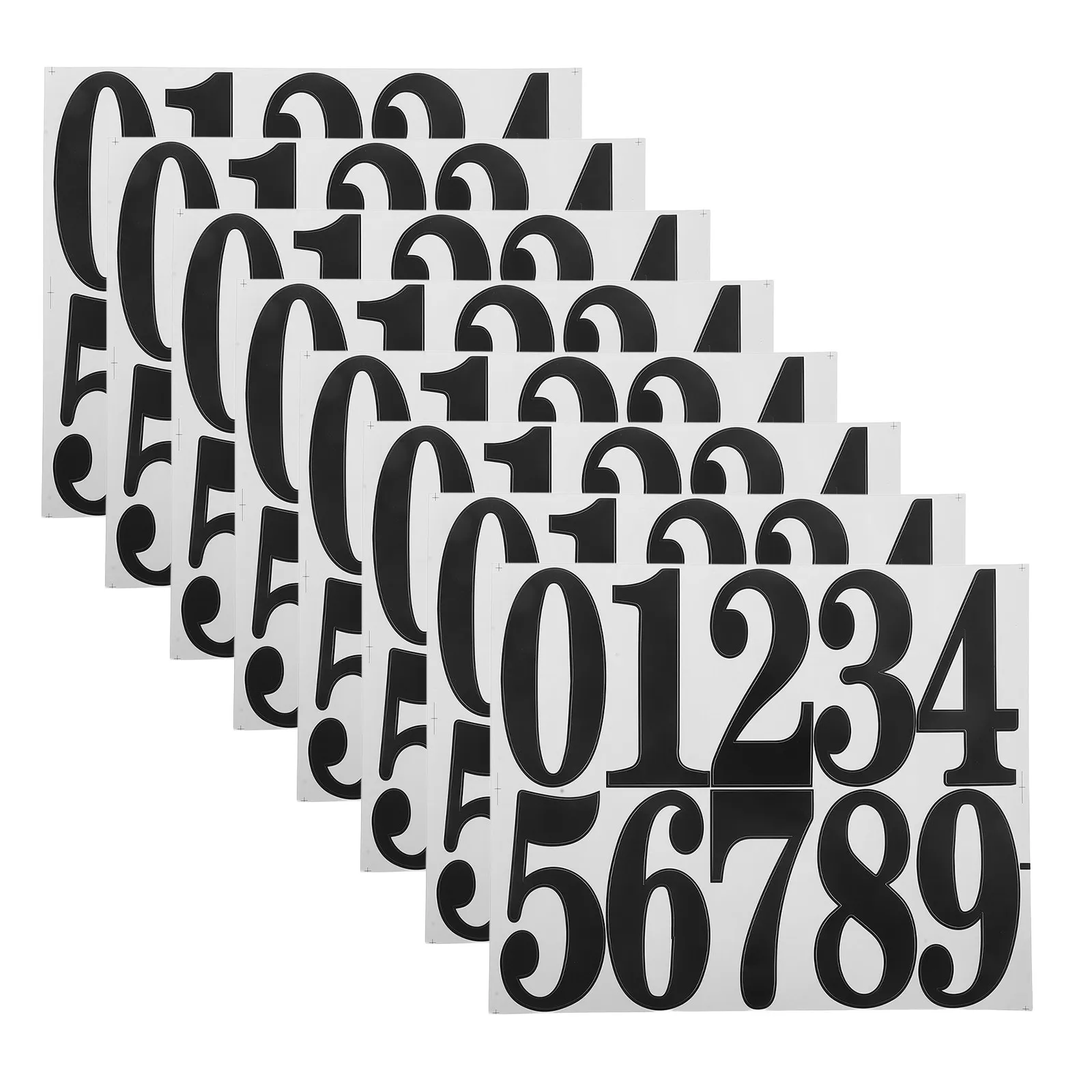 8Sets Self-Adhesive Waterproof Number Stickers for Outdoor Mailbox Address Numbers Front Door Apartment Labels