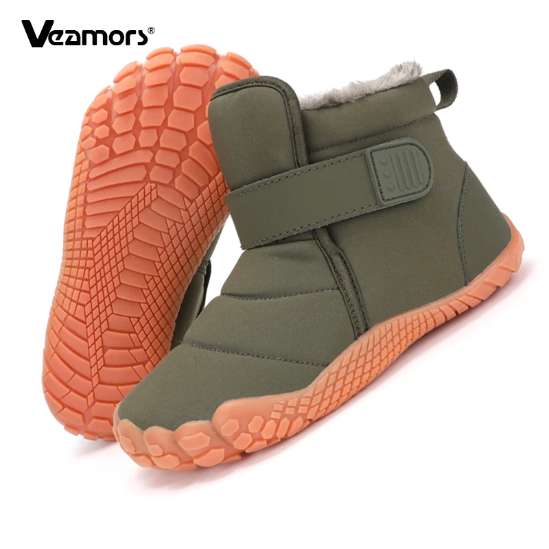 

Kids Winter Plush Snow Boots Boys Girls Warm Cotton Shoes High-top Casual Sport Shoes Children Anti-slip Hiking Walking Sneakers