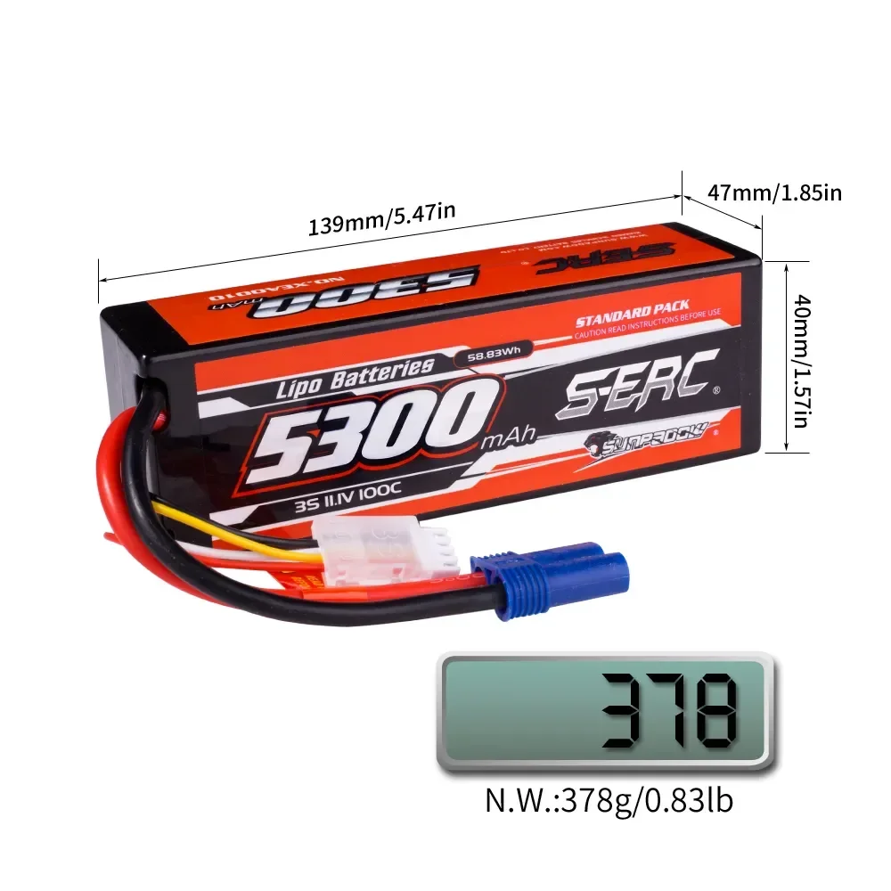 2S 3S 4S 7,4 V 11,1 V 14,8 V batería Lipo EC5 enchufe 5300mAh 100C para RC coche avión DJI camión tanque Buggy carreras barcos modelos