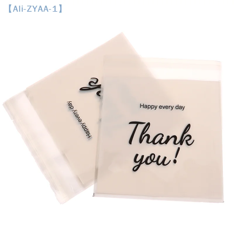 【ZYAA-1】100 قطعة شفافة شكرًا لك حقيبة ذاتية اللصق أكياس بلاستيكية لحلقات القرط وقلادة عرض السفر أكياس التعبئة والتغليف #3