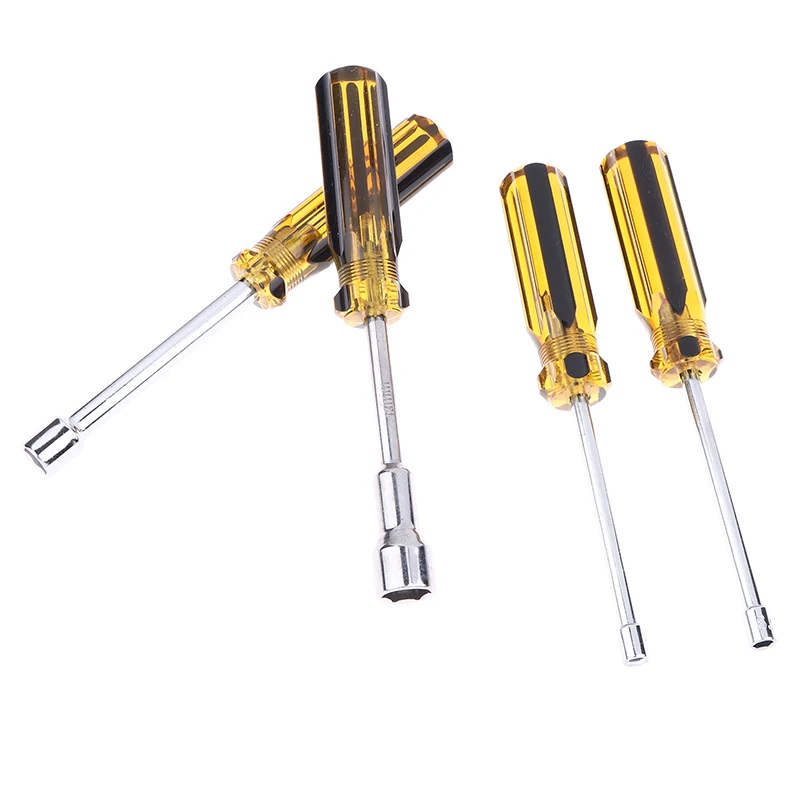 1 Piece High Carbon Steel 4mm-14mm Hex Socket Head Handle CRV Shaft Nut Screwdriver Nut-wrench M3 M4 Screwdriver Casing Batch