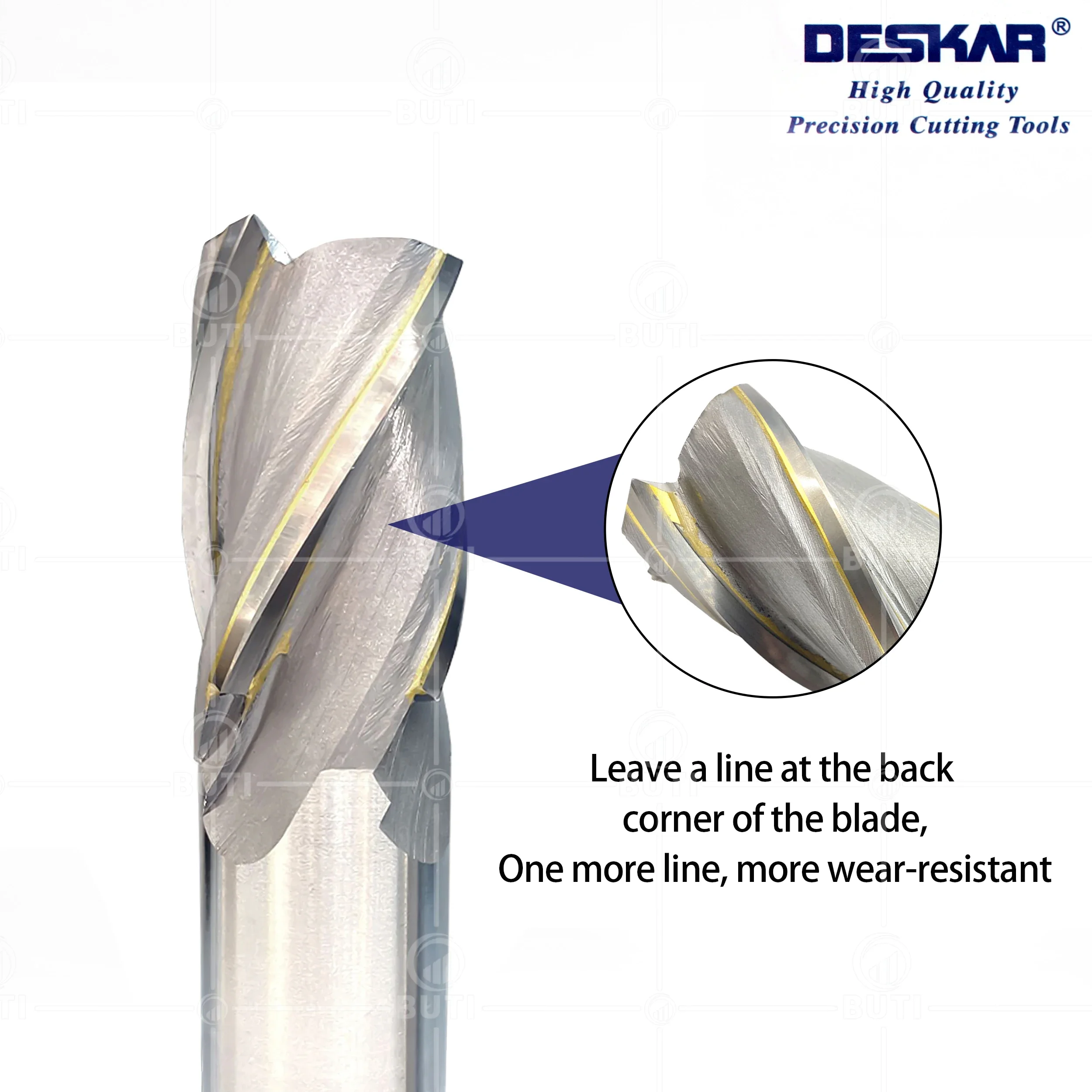 DESKAR 100% Original CNC Lathe Tools BK10 BK30 12x26x87-F3-M12 Inlaid Alloy Embedded Straight Shank Spiral Milling Cutter Part image 2