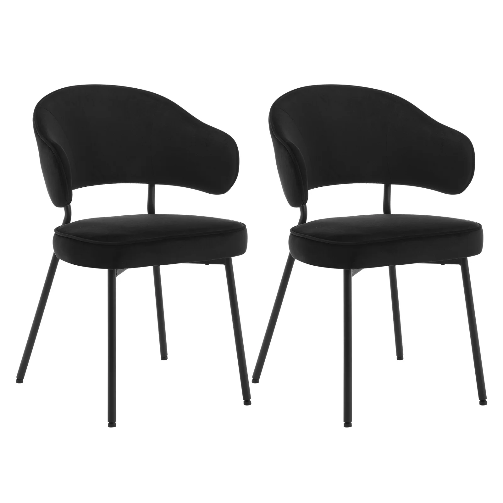 2PCS/SET Upholstered Dining Chairs Leisure Lounge Makeup Kitchen Chair with Backrest Armrests for Dining Room Living Room