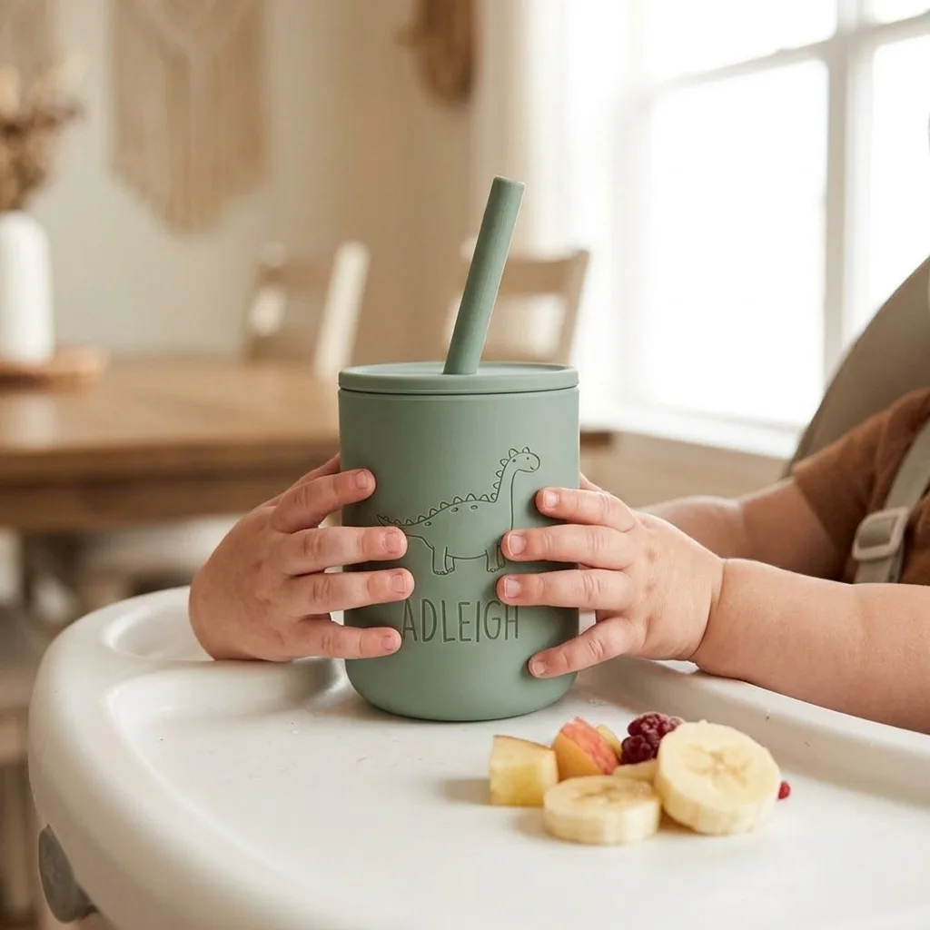 2026 New Custom Silicone Kids Straw Cup, Food Grade, Personalized Engraved Toddler Mug for Baby Present,Christmas Gift. - view 5