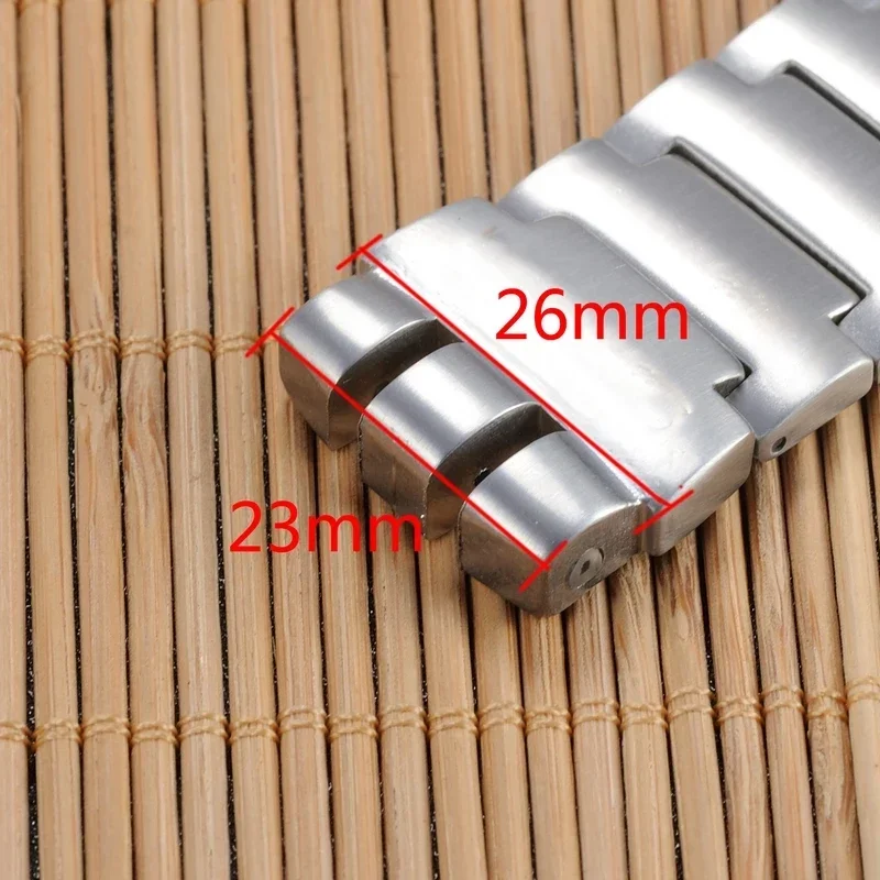 Watchband 23*26mm Sliver Metal Stainless Steel Butterfly Clasp Strap for Swatch YOS440 441 439 Watch Band