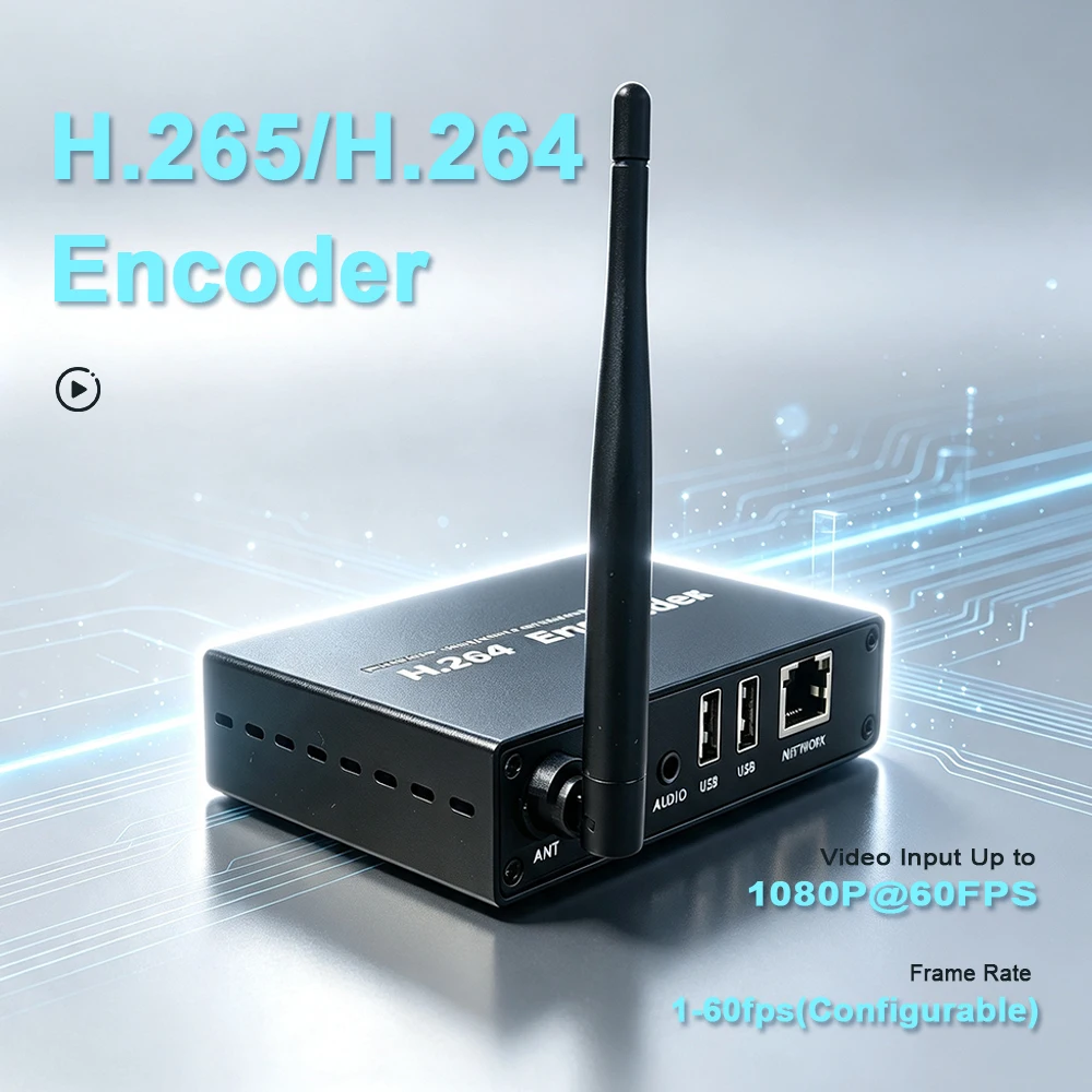 WiFi H.265/H.264 Encoder with Dual USB Ports, Ethernet Port and Hdmi Input/Output – High-Definition Video Encoder