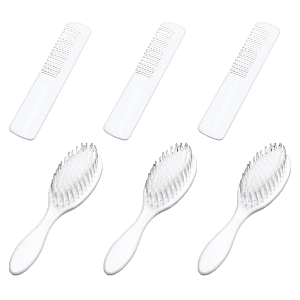 

3Sets Baby Comb Brush Set Newborn Hair Care Kit Detangle Scalp Massage Toddler Hair Grooming Baby Plastic Comb