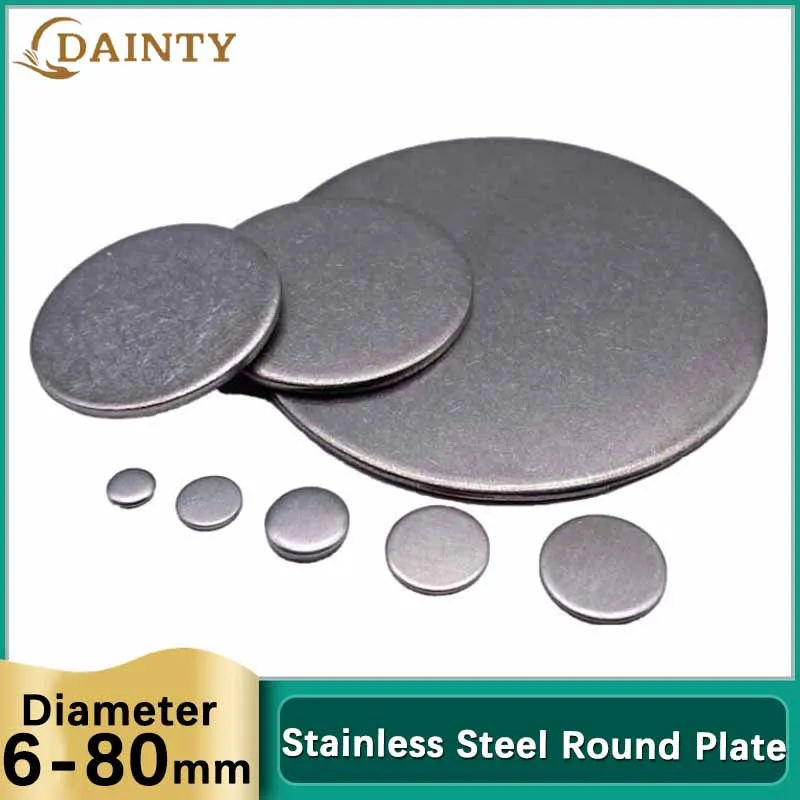 

Stainless Steel Round Plate Circular Sheet 304 SST Disc Flat Round Disk Panel Dia 6-100mm Thickness 1-2.7mm For DIY Necklace