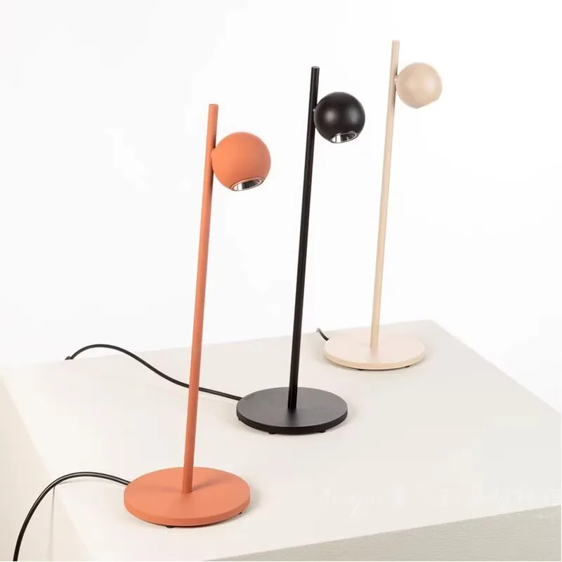 Designer Minimalist Nordic Table Lamp Orange Black Desk Light Decoration Home Items Led Dimmable Light Fixture Nightstand