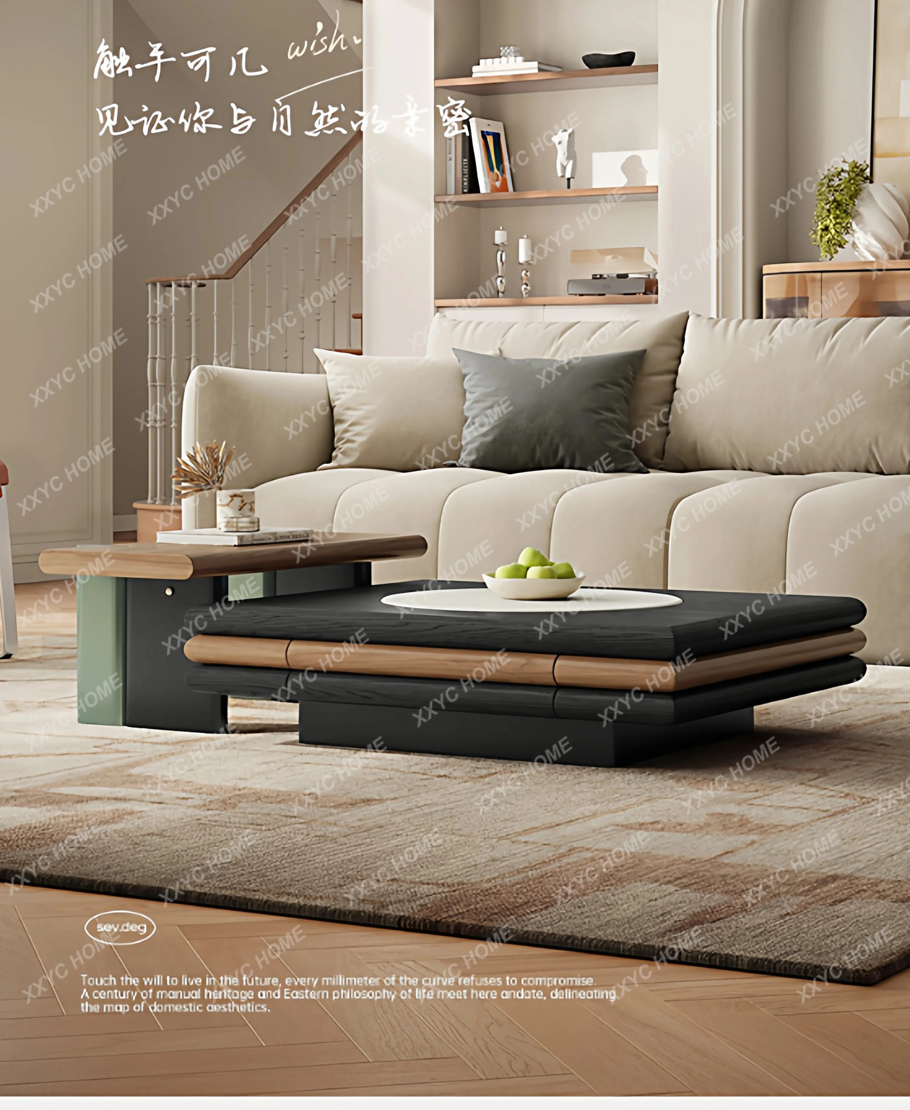 

creative high-end villa B&B living room home retro coffee table