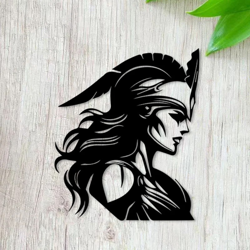 Athena Metal Wall Decoration,2D Flat Laser‑Cut Silhouette,Weather‑Resistant Sturdy Iron Wall Mural,Living Room Wall Hanging