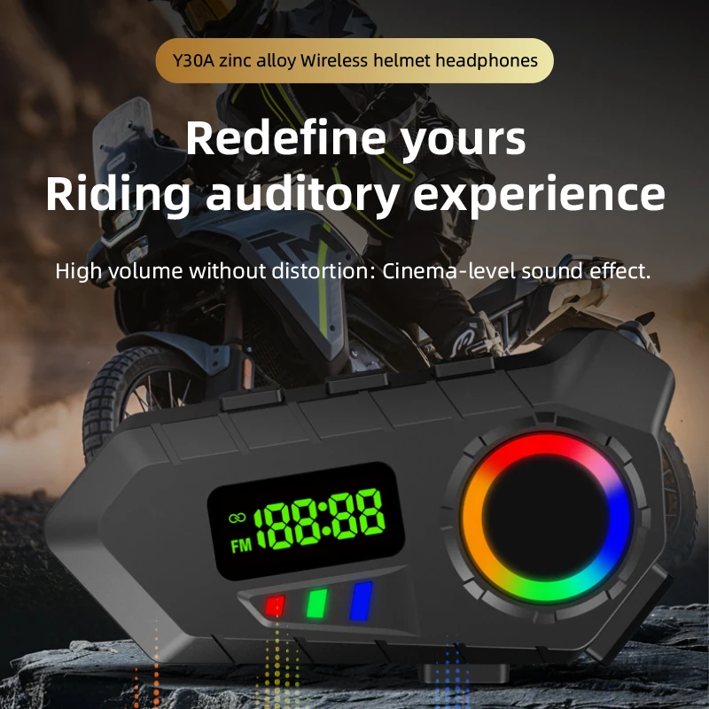 

XIZON Y30A Motorcycle Helmet Bluetooth Headset, Group Intercom Communication System, /Universal Pairing/Private Talk