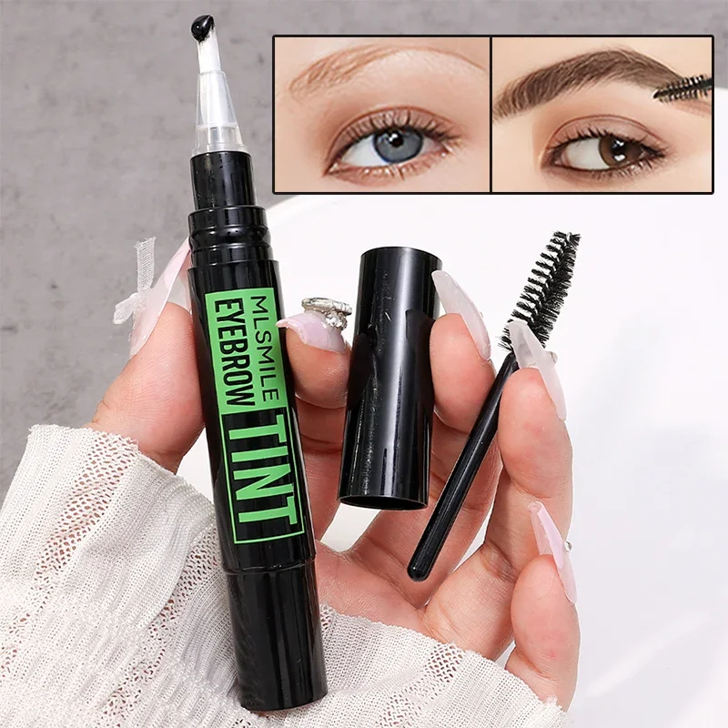 Black Brush Head Eyebrow Enhancers Tint Kit Semi-Permanent Waterproof Lasting Rotatable Liquid Brow Pencil Paint Tint Cosmetics