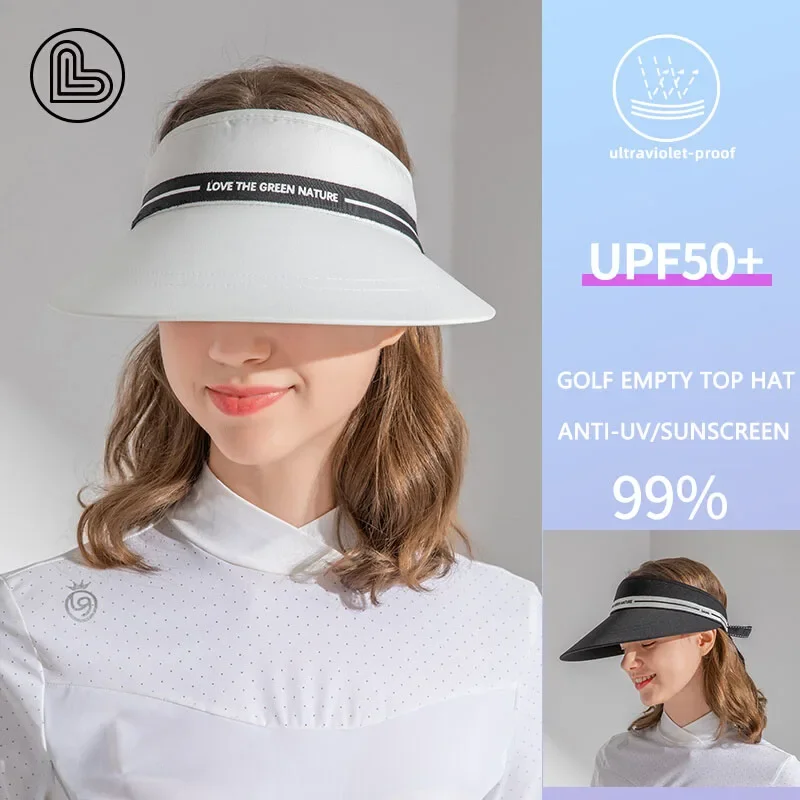 Love Golf Adjustable Sunscreen Hats for Women Summer UV-proof Breathable Golf Empty Top Hats Girl Anti-sweat Fashion Sports Hat