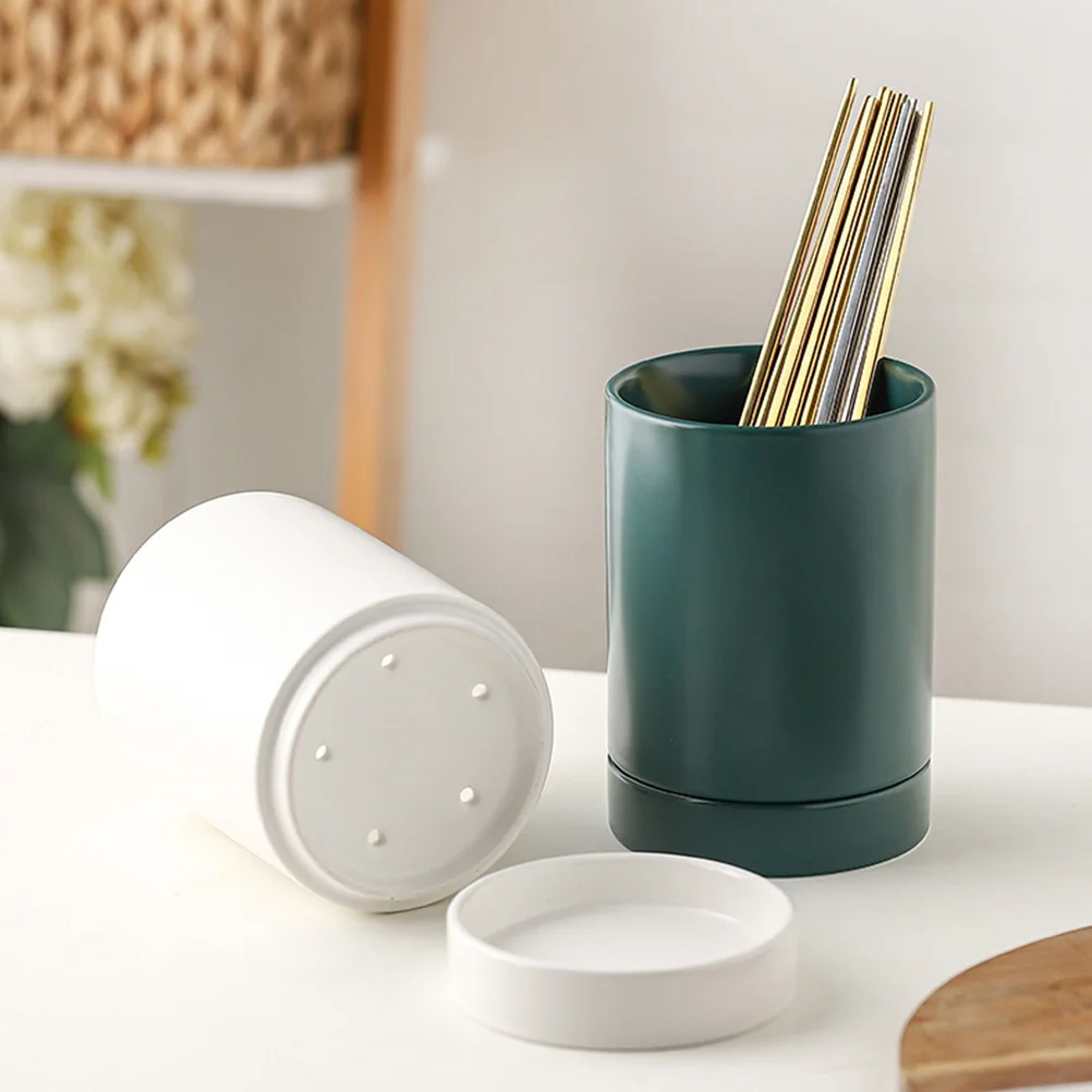 

1Set Ceramic Chopstick Holder Multipurpose Utensil Organizer Scratch Resistant Kitchen Countertop Storage Solution