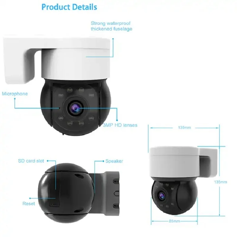 TUGARD kamera pengawas luar ruangan, kamera IP HD 2MP 4MP warna penuh Ai, Monitor keamanan pelacakan manusia, kamera Wifi Tuya