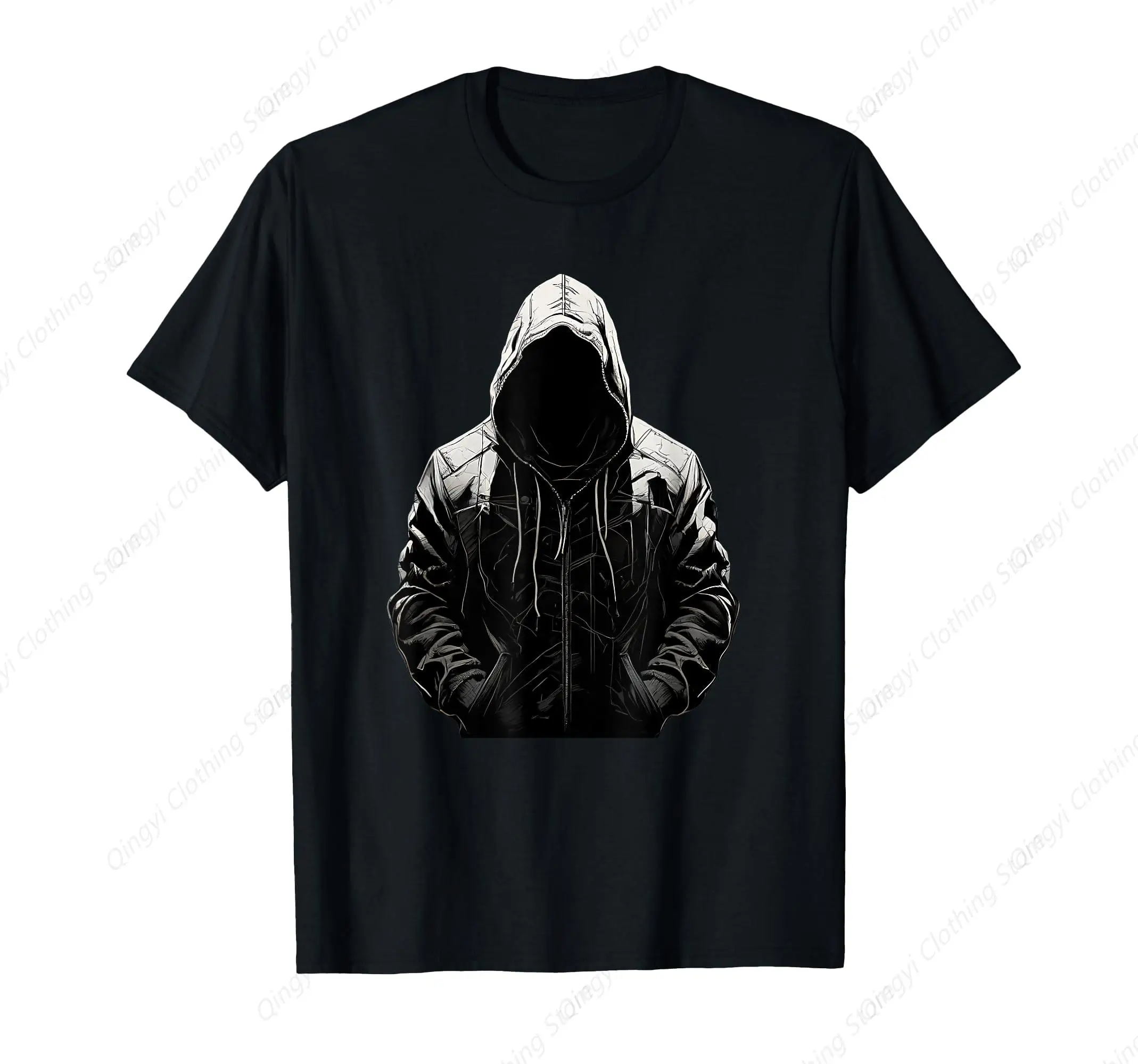 

Hip Hop Rapper Graphic Tees Black T Shirt Streetwear Men T-Shirt