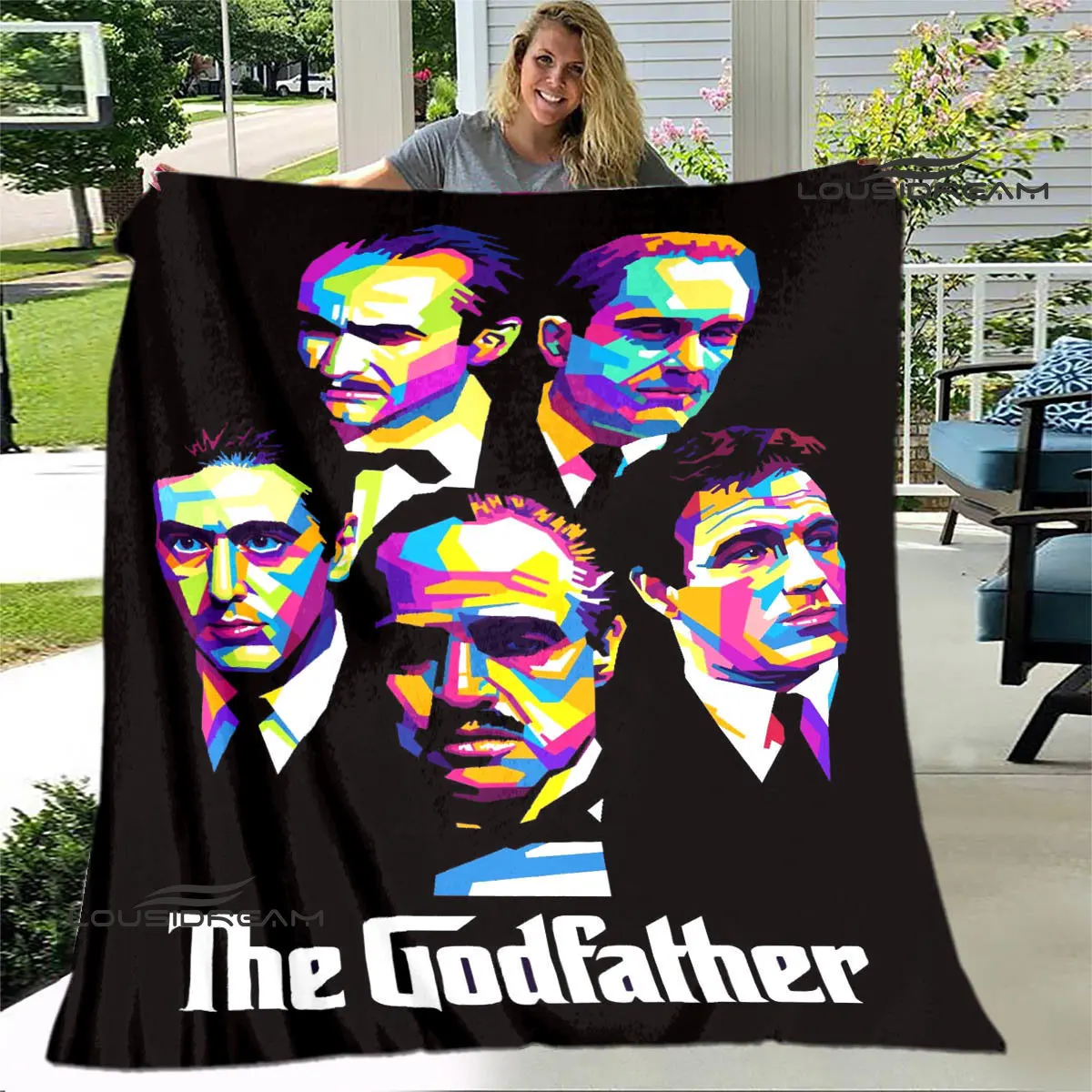 The Godfather retro Print Blanket Children's warm Flange blanket Soft and comfortable blanket bed linings birthday gift