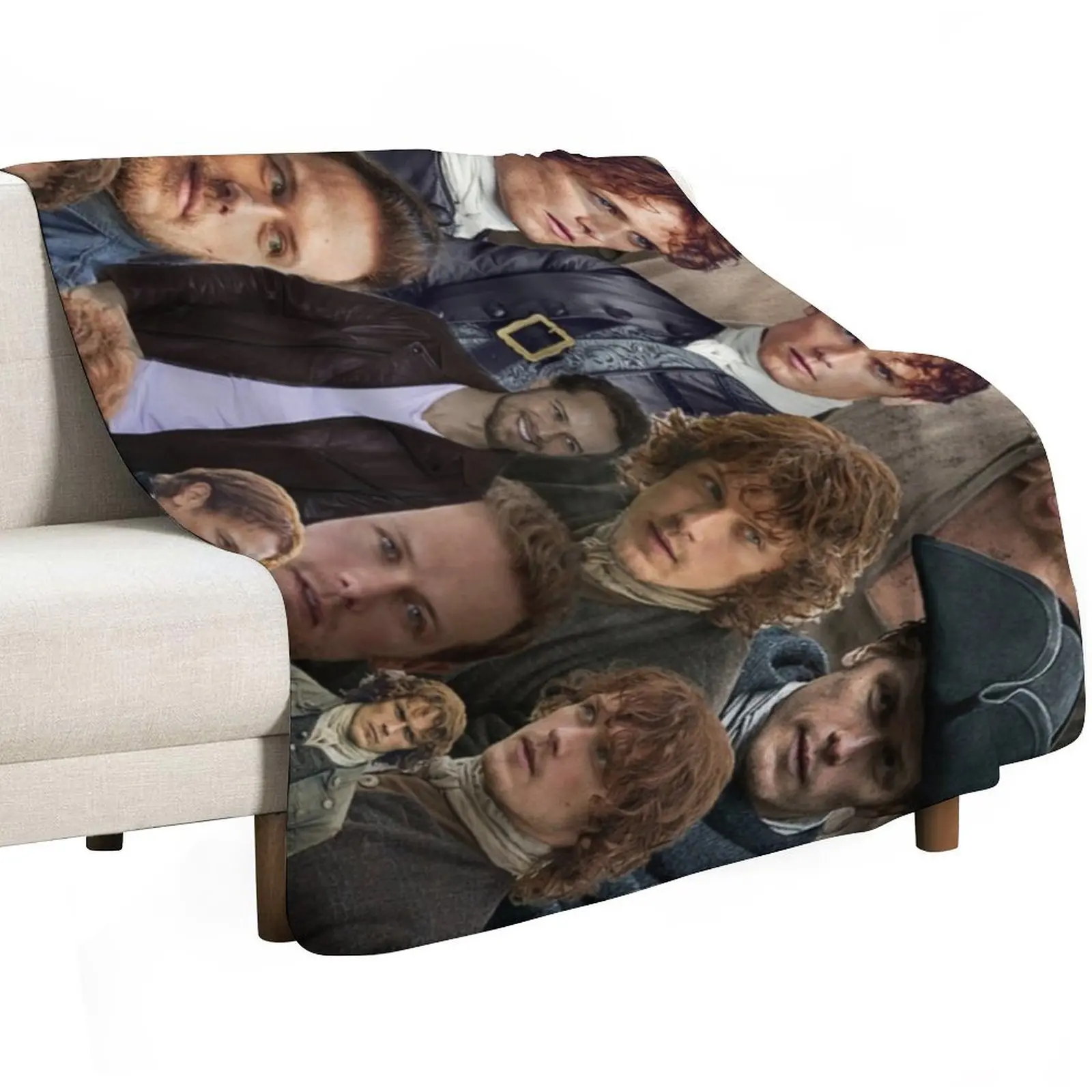 sam heughan photo collage Throw Blanket Comforter Decorative Throw Hairys Decorative Sofas Blankets For Bed Flannel Blankets