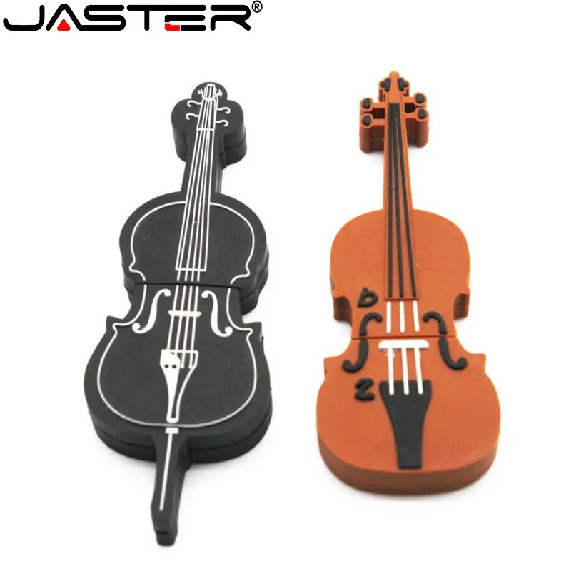 JASTER Hot Guitar Instruments Model USB Flash Drive 128GB Pen Drive 64GB Violin Piano Guitar U Disk Free Key Chain Creative Gift