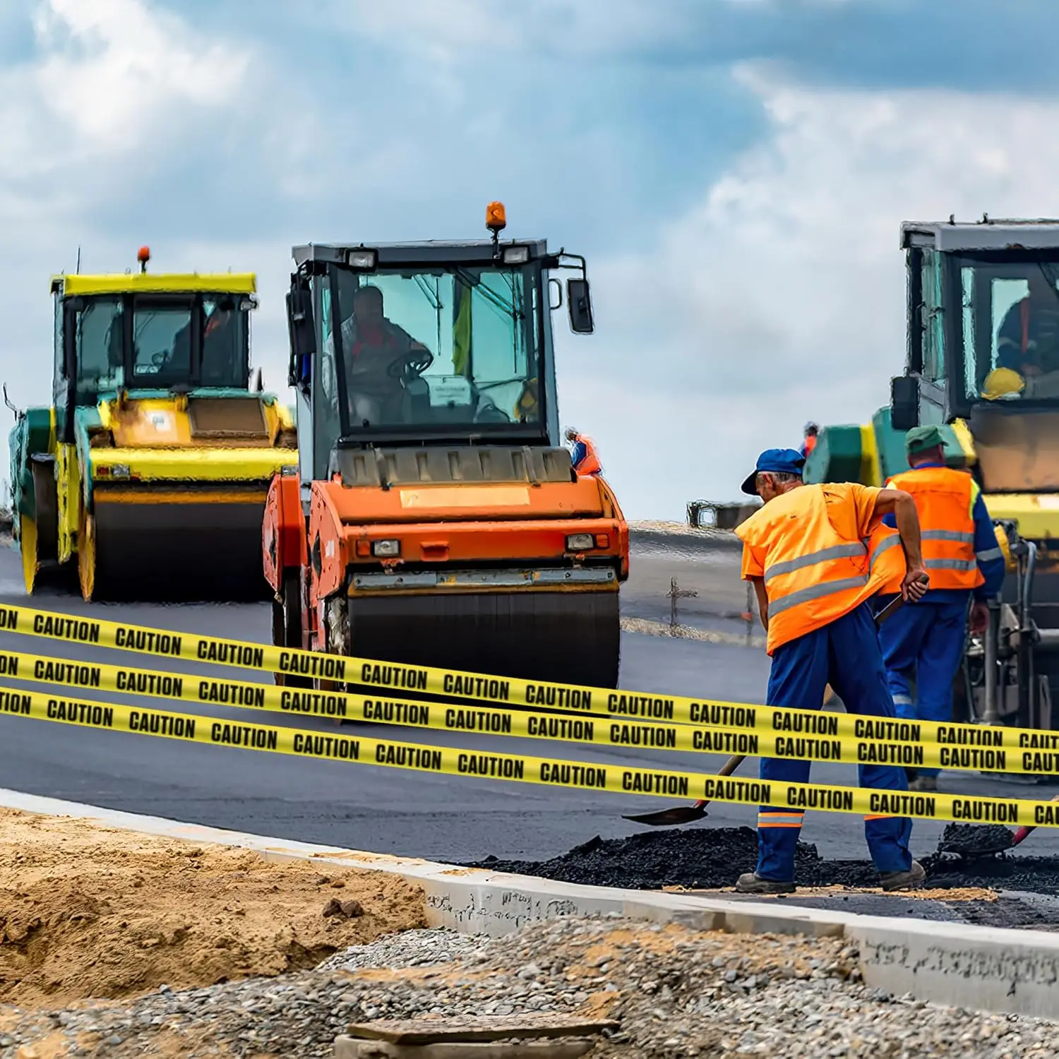 شريط تحذير أصفر ممتاز Harzard مع نص أصفر ساطع وأسود جريء I 2 بوصة عريض لأقصى قدرة قراءة