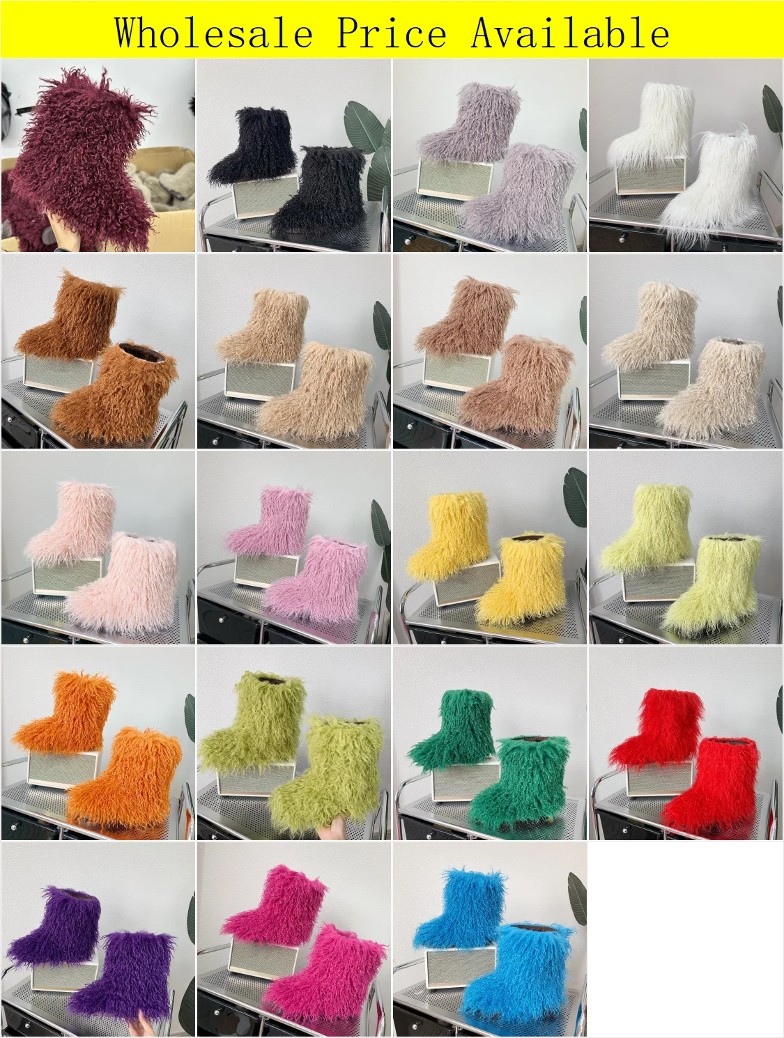 

IPPEUM Wholesale Short Mongolian Style Boots For Women Size 36-46