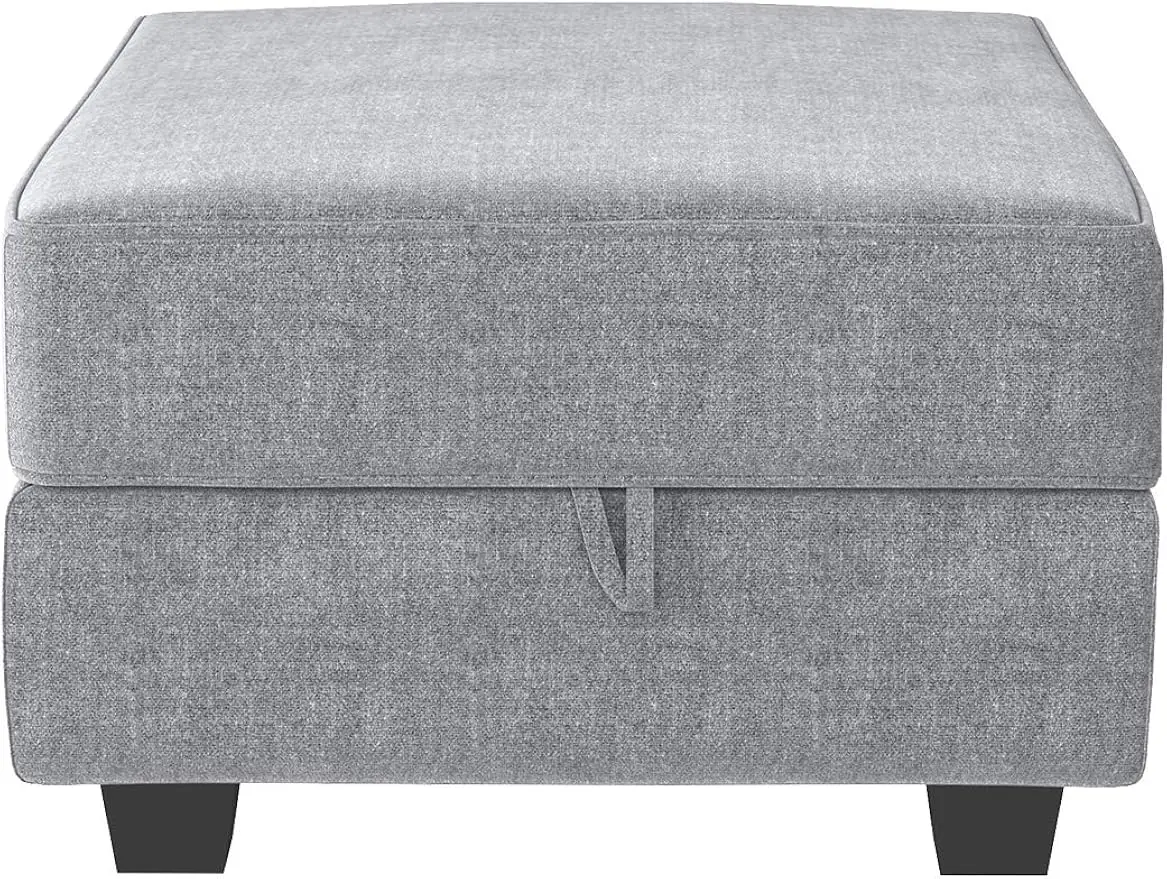 

HONBAY Square Ottoman Module for Modular Sectional Sofa, Storage Ottoman Footrest and Seat Cube, Grey