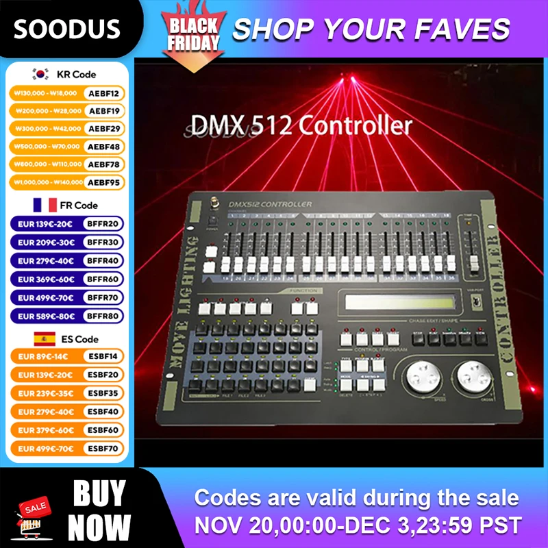 

DMX512 Stage Lighting Controller DJ Stage Light Control Console DMX 512 Stage DJ Light Controller For Live Concert Club Party