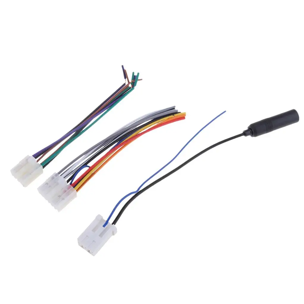 Car Stereo CD Player Wiring Harness Speaker Accessories & Antenna Adapters fit for Cyan / Corolla Excellent Materials