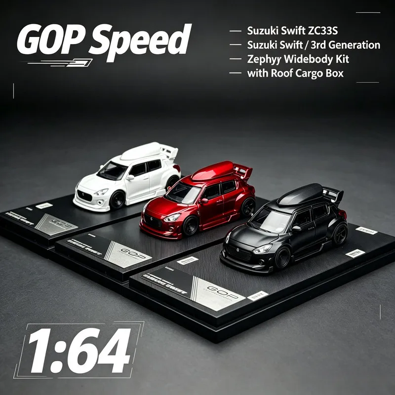 Gop Speed 1/64 Suzuki Swift Sport ZC32S Zephyr, модифицированная версия, литая модель автомобиля, коллекционная игрушка из сплава, подарок для мальчиков.