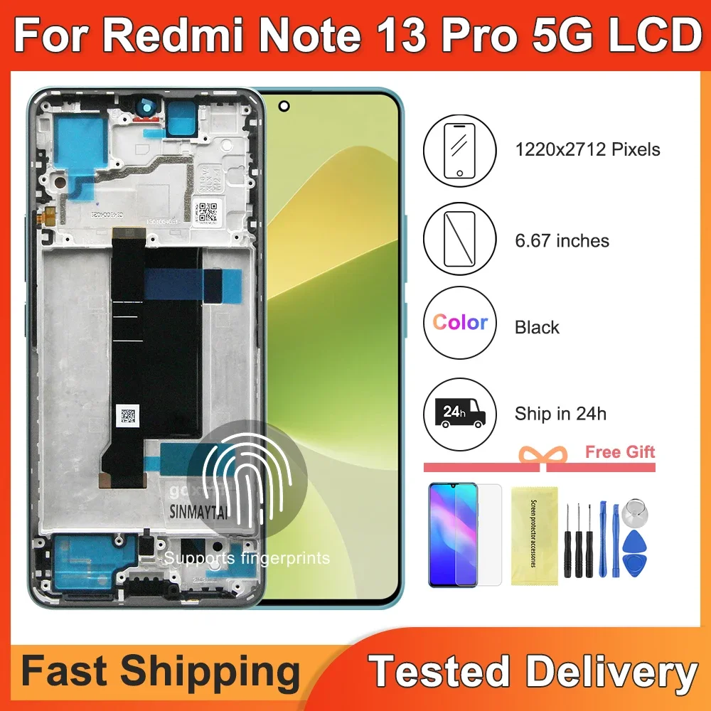 

6.67" OLED For Xiaomi Redmi Note 13 Pro LCD 2312DRA50C Display Screen Touch Panel Digitizer Assembly For Redmi Note13Pro 5G LCD
