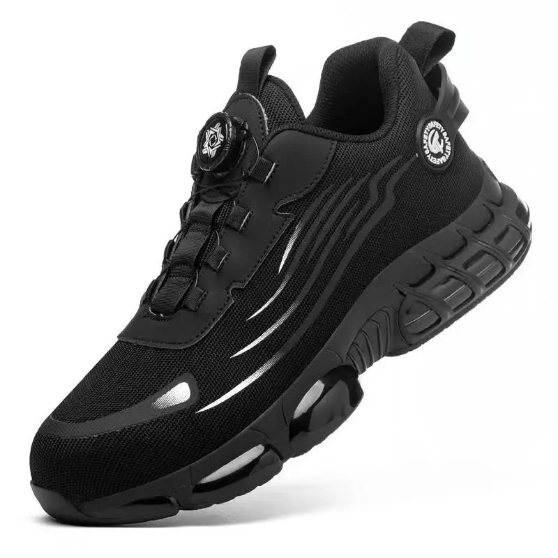 Cross Border Labor Protection Shoes Anti Smashing Anti Piercing Rotating Button Steel Toe Lightweight Wear-resistant Work Shoes
