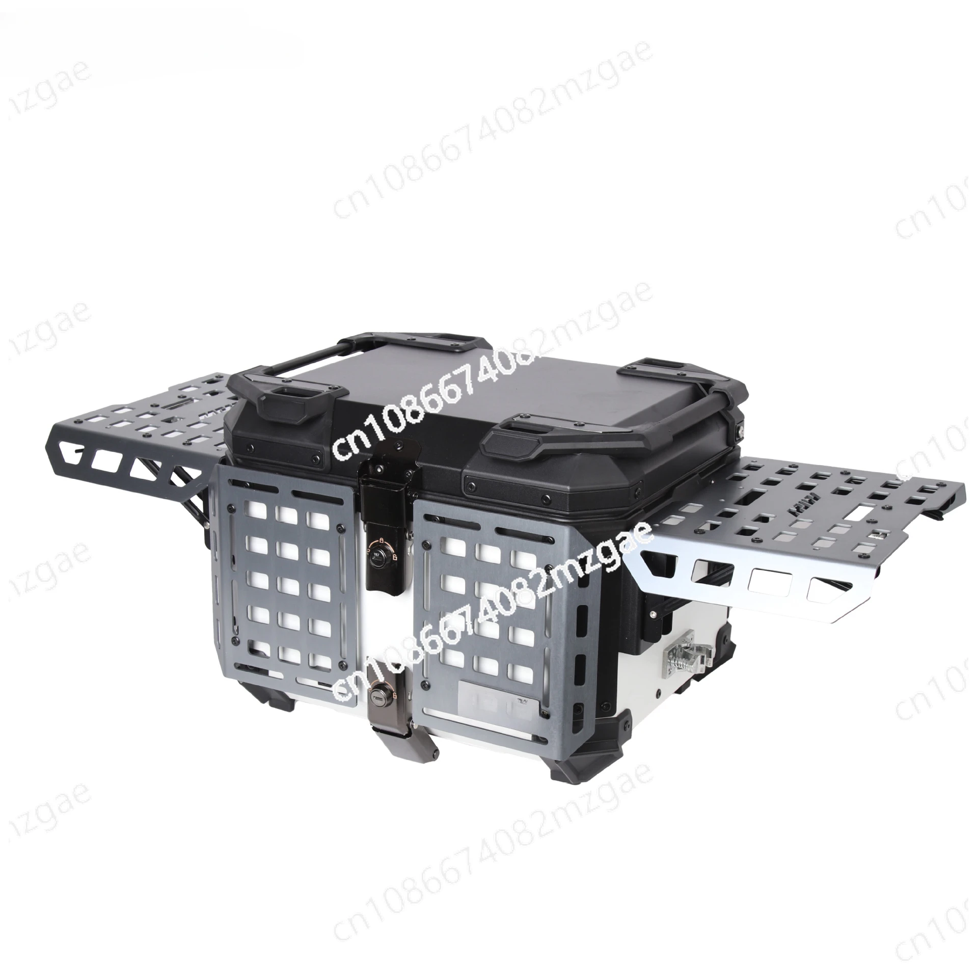 

Motorcycle Multifunctional Armored Black and White Aluminum Alloy Scooter Electric Vehicle Trunk