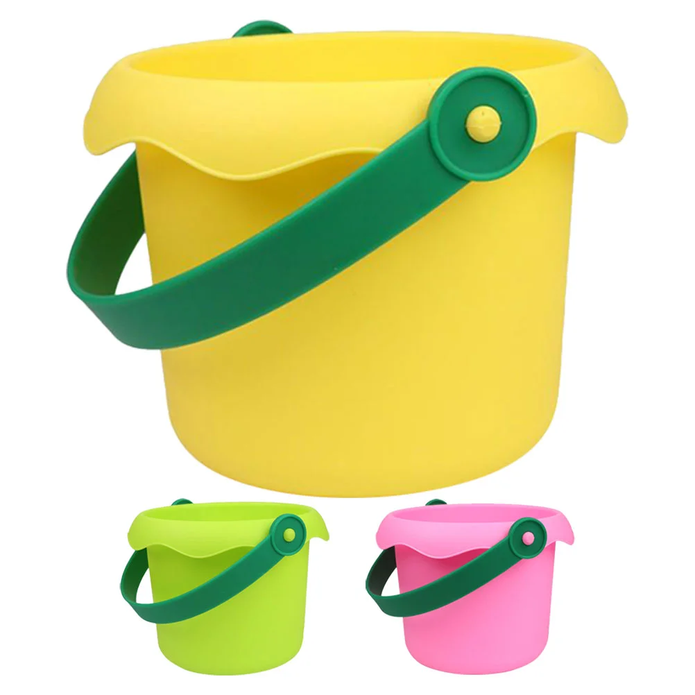 3 Pcs Toy Buckets Beach Lightweight Multi-use Portable Sand Outdoor Playing Child