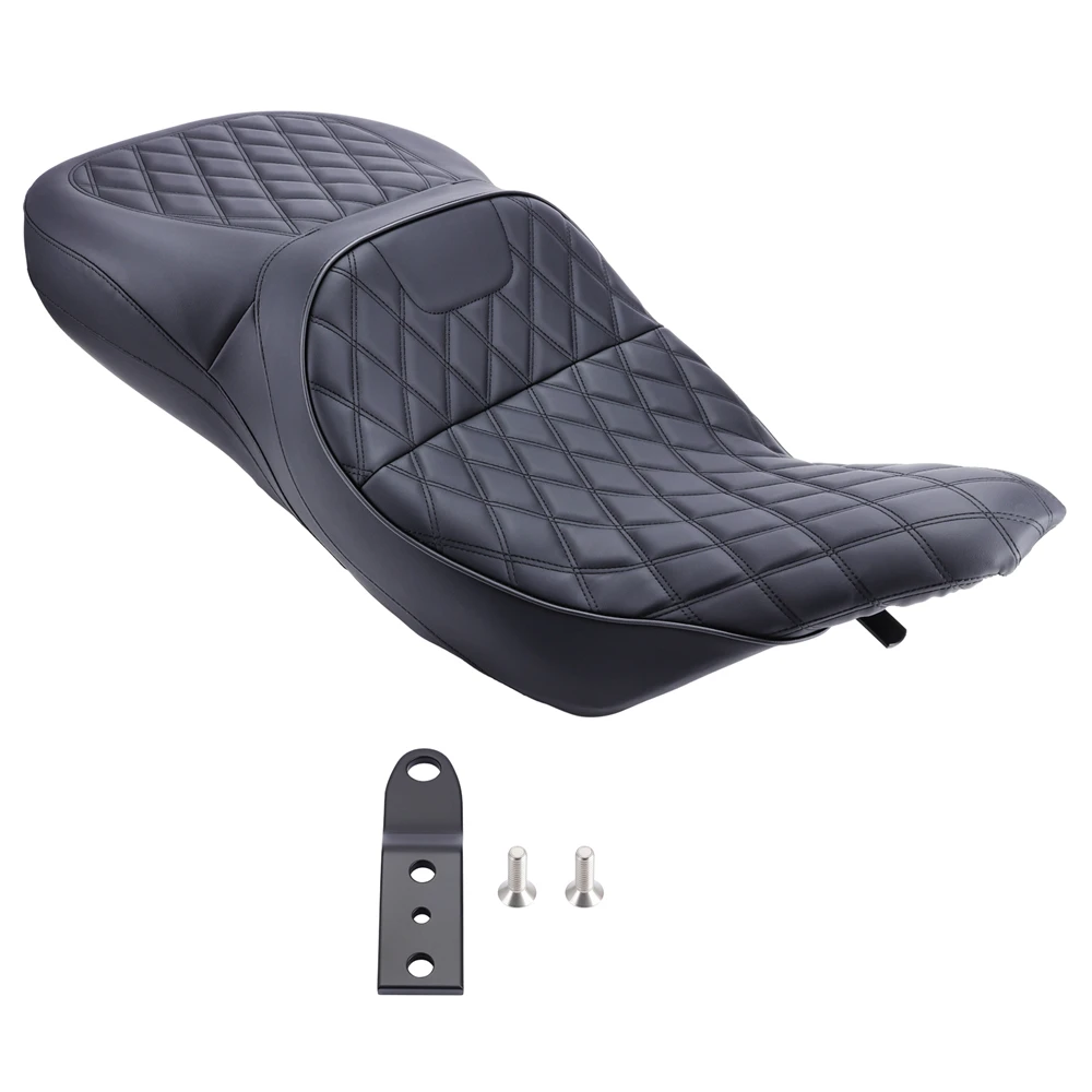 Assento de couro preto para motorista e passageiro de motocicleta, para harley touring electra glide padrão clássico 1997-2007