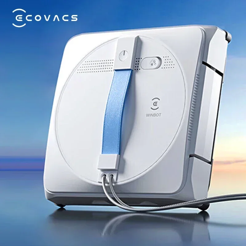 ECOVACS-Robot Nettoyeur de Vitres W1S, Vaporisateur d'Eau pour Touristes, Aspiration Sous Vide ÉWer, Capteur Intelligent AI, pour la Maison, les Murs, les Fenêtres en Verre, les Livres